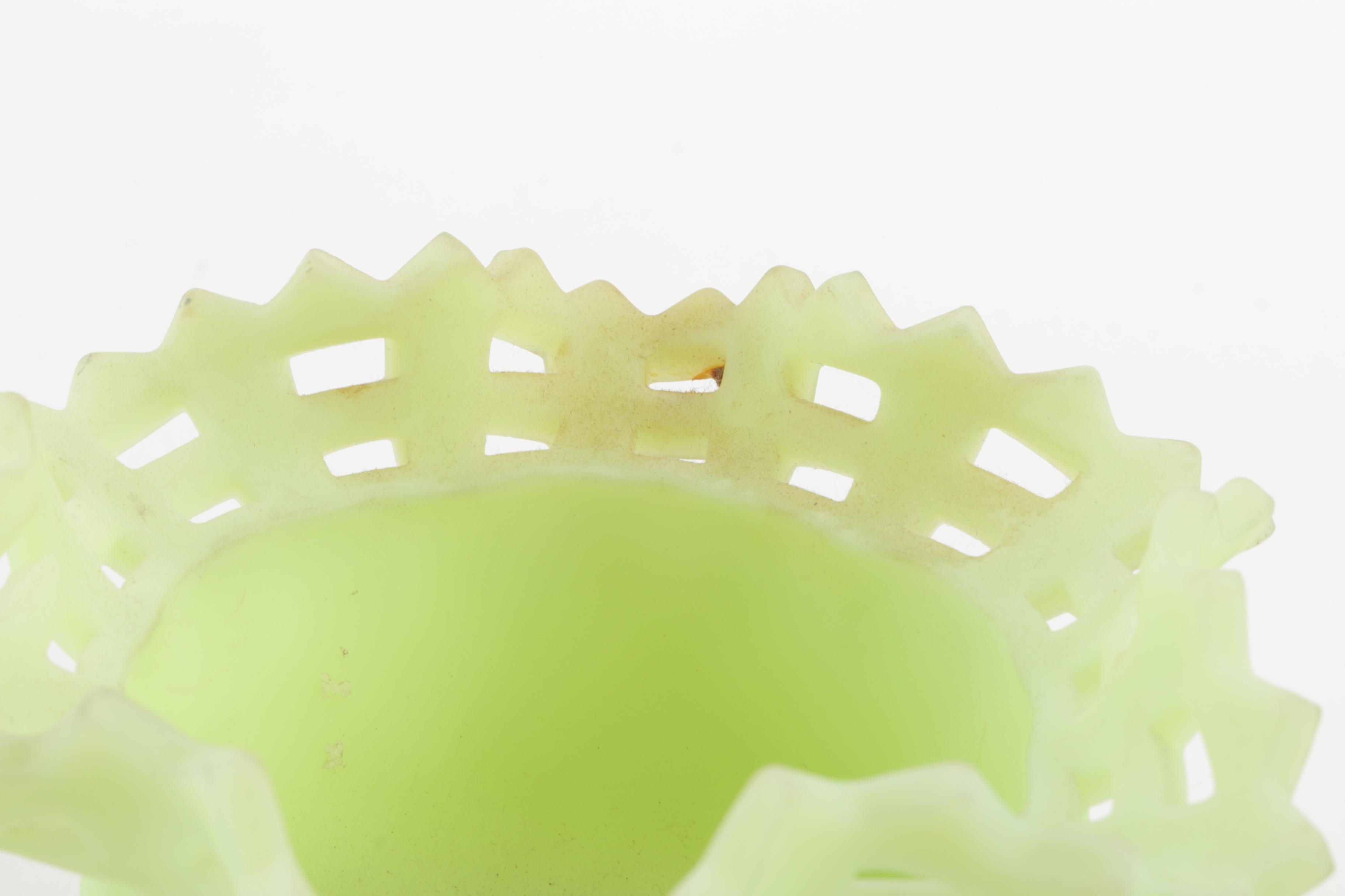 Green Fenton Glass Vessels