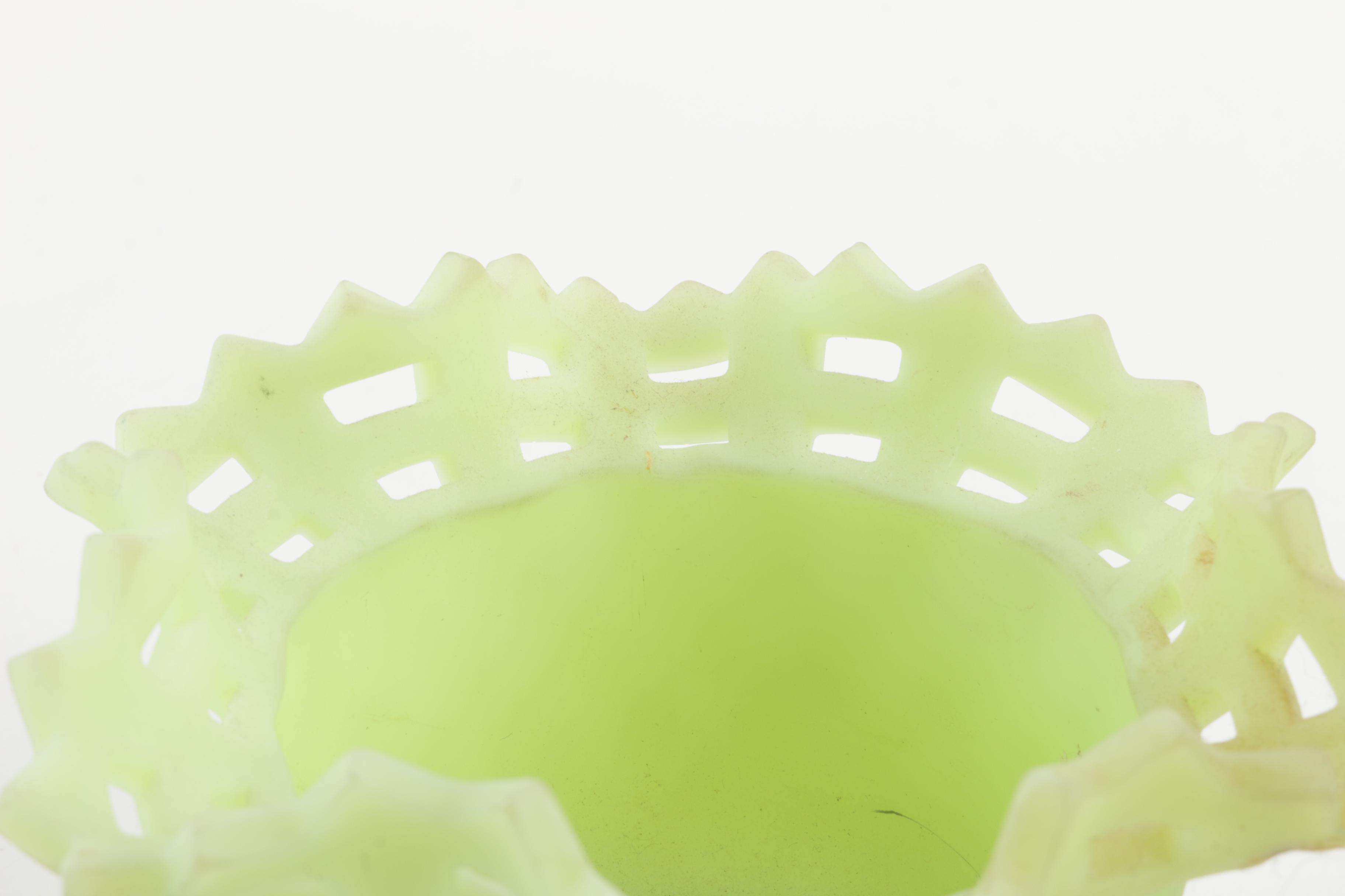 Green Fenton Glass Vessels