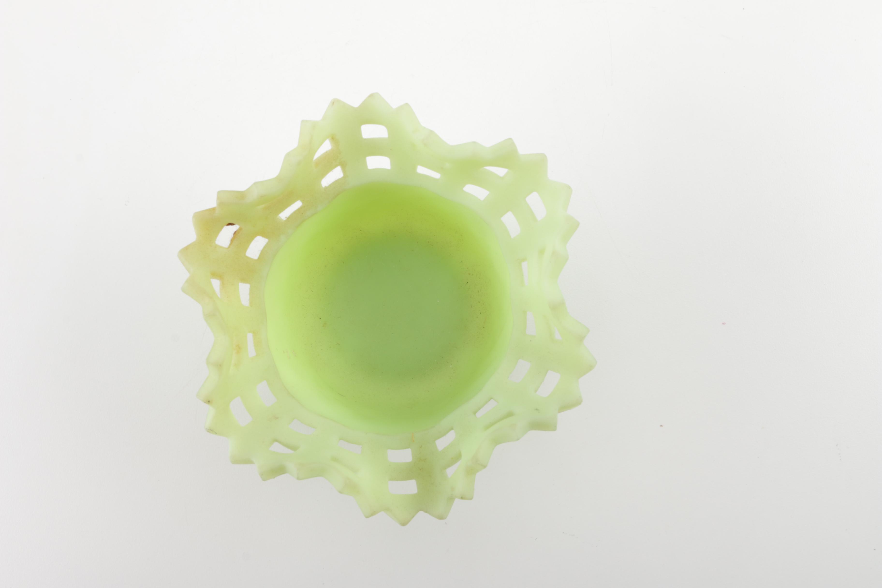 Green Fenton Glass Vessels