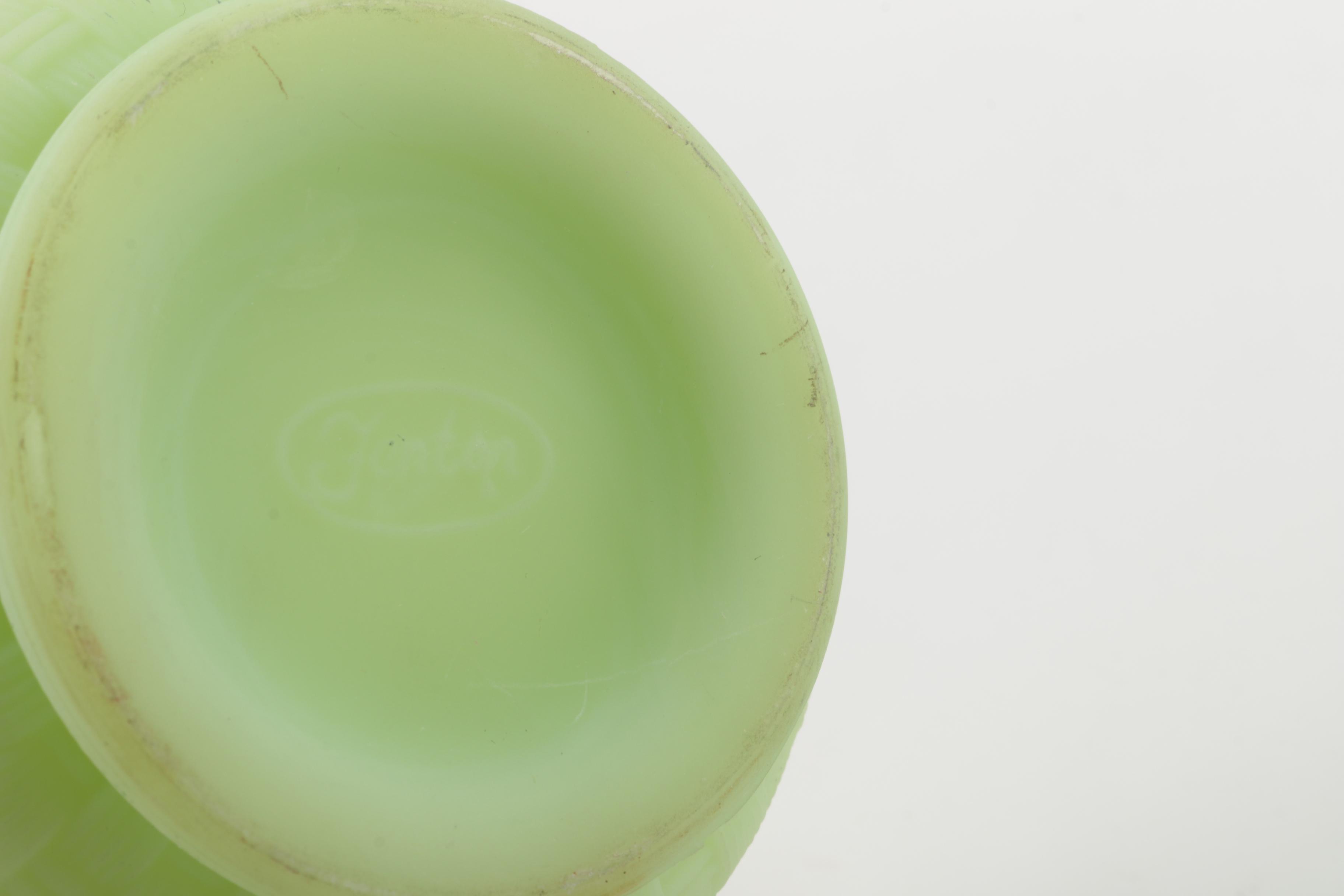 Green Fenton Glass Vessels