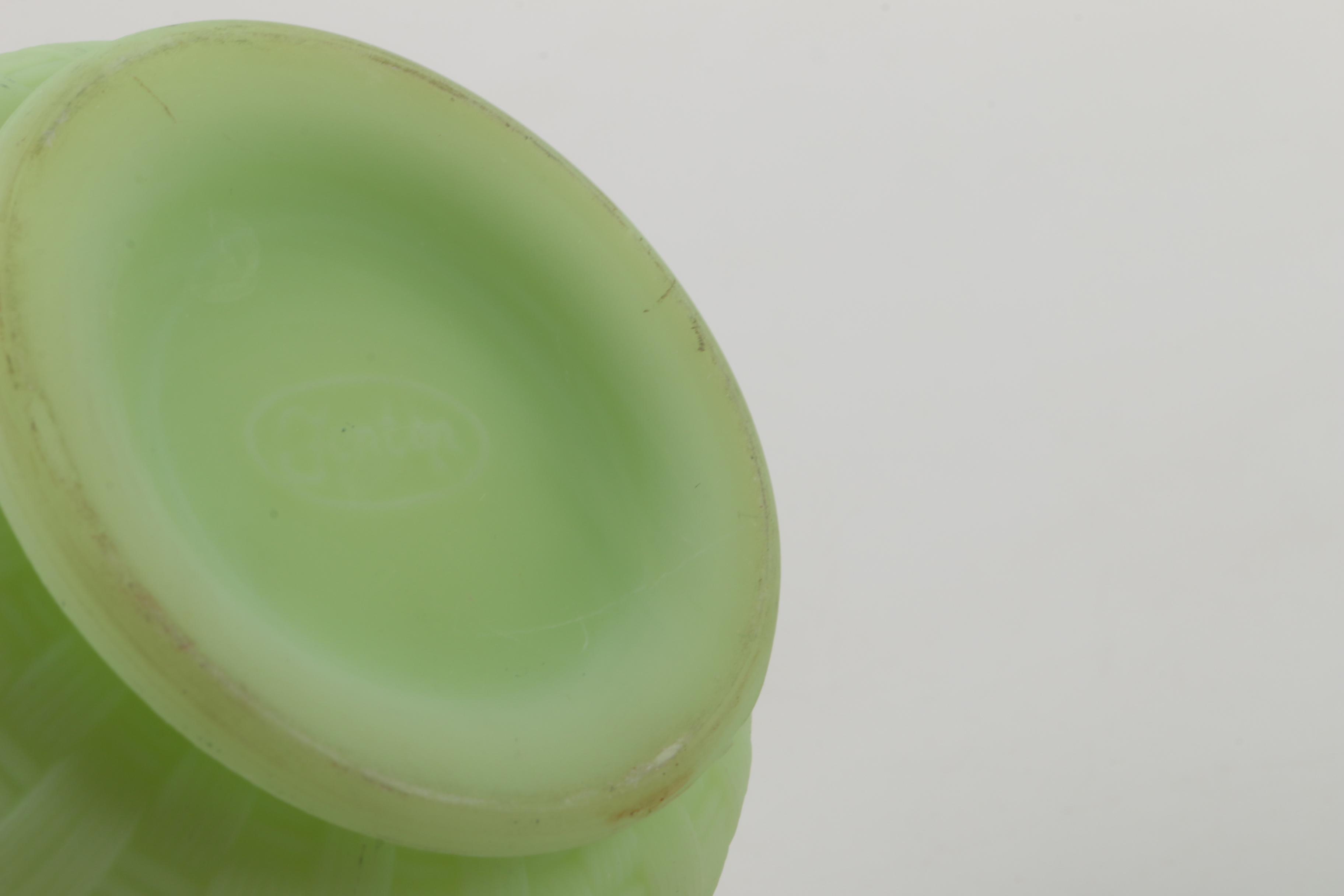 Green Fenton Glass Vessels