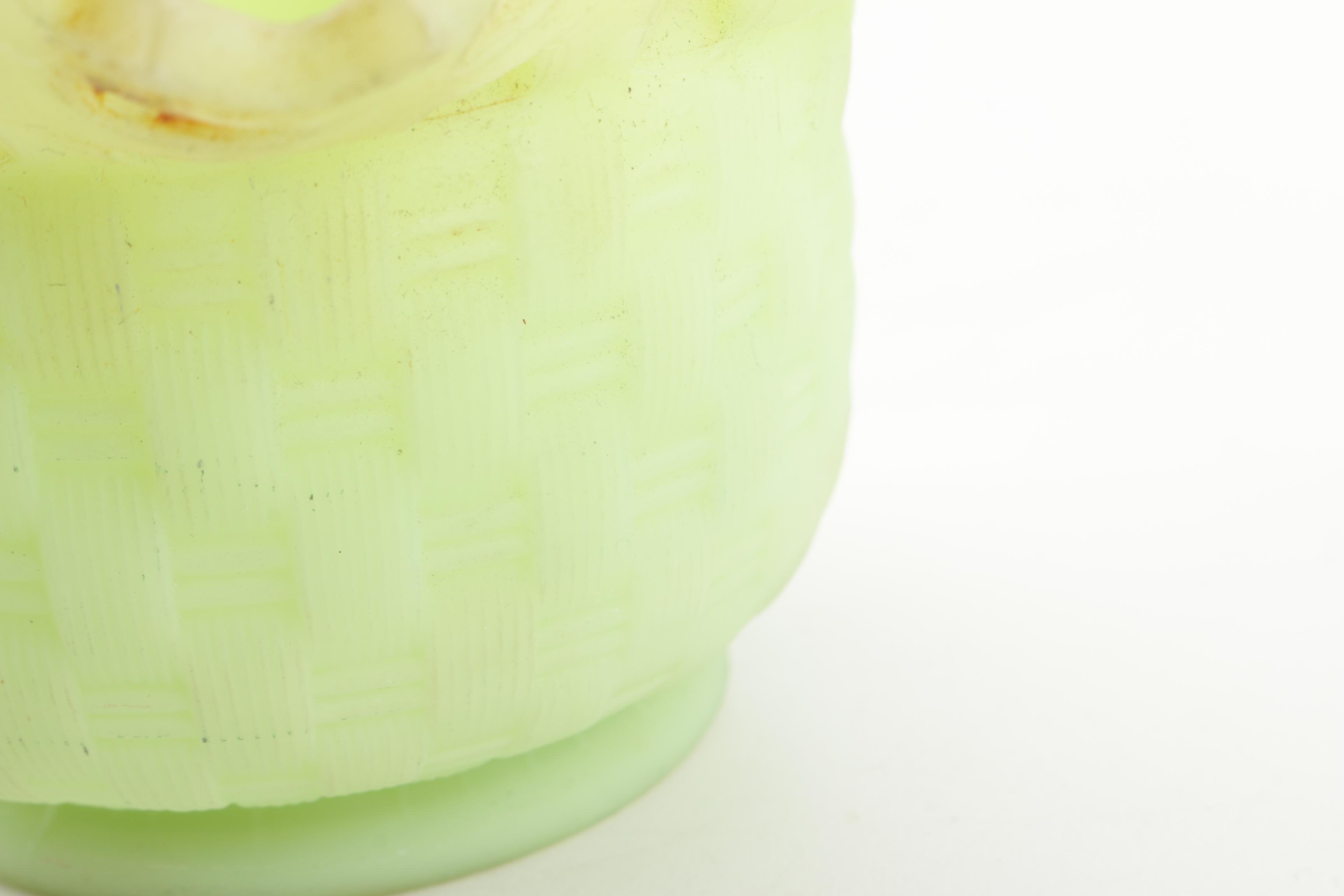 Green Fenton Glass Vessels