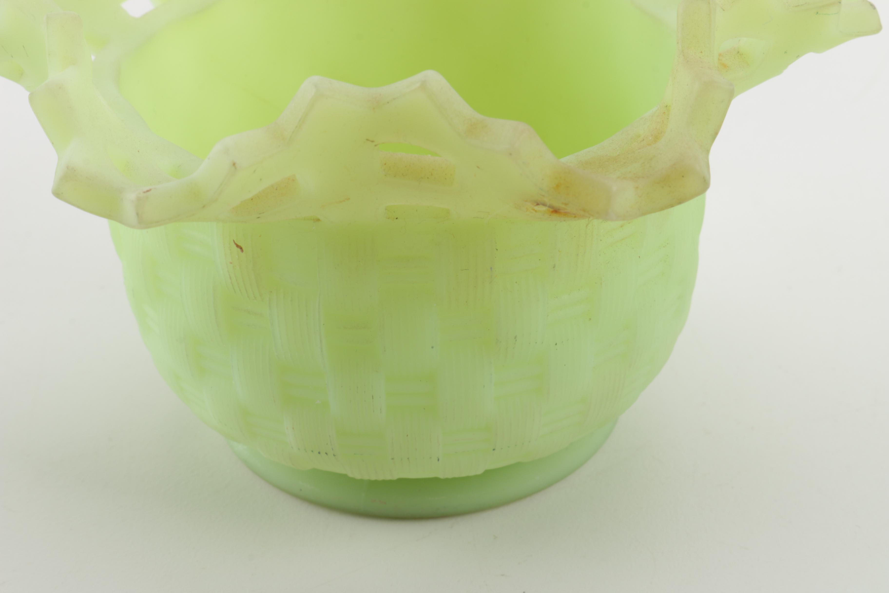 Green Fenton Glass Vessels