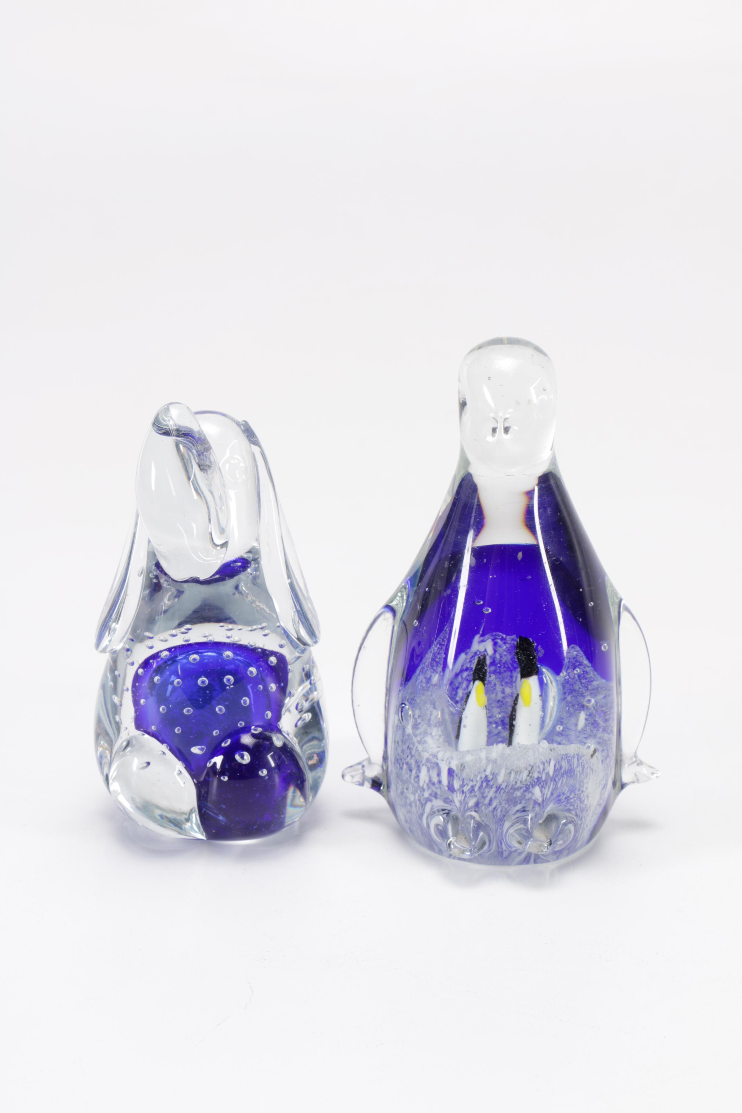 Assorted Blown Glass Animal Figurines Including Murano