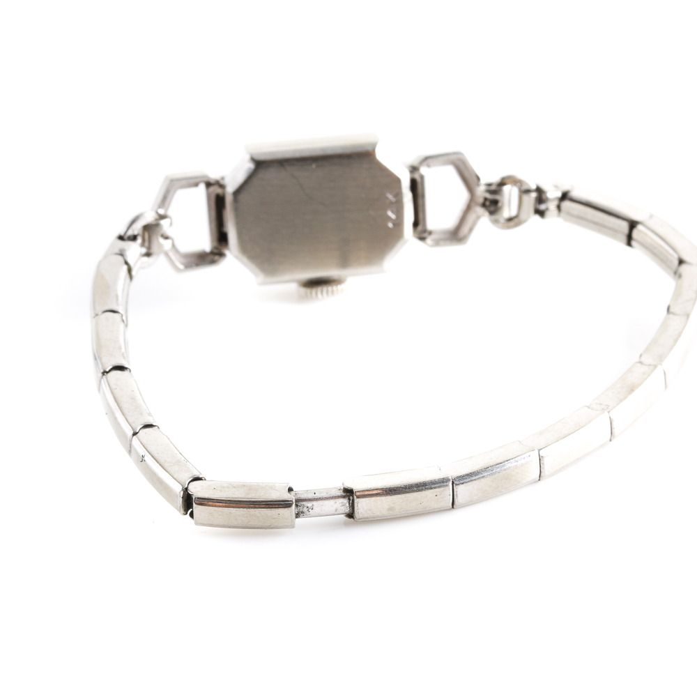 Vintage Hallmark 14K White Gold and Diamond Watch