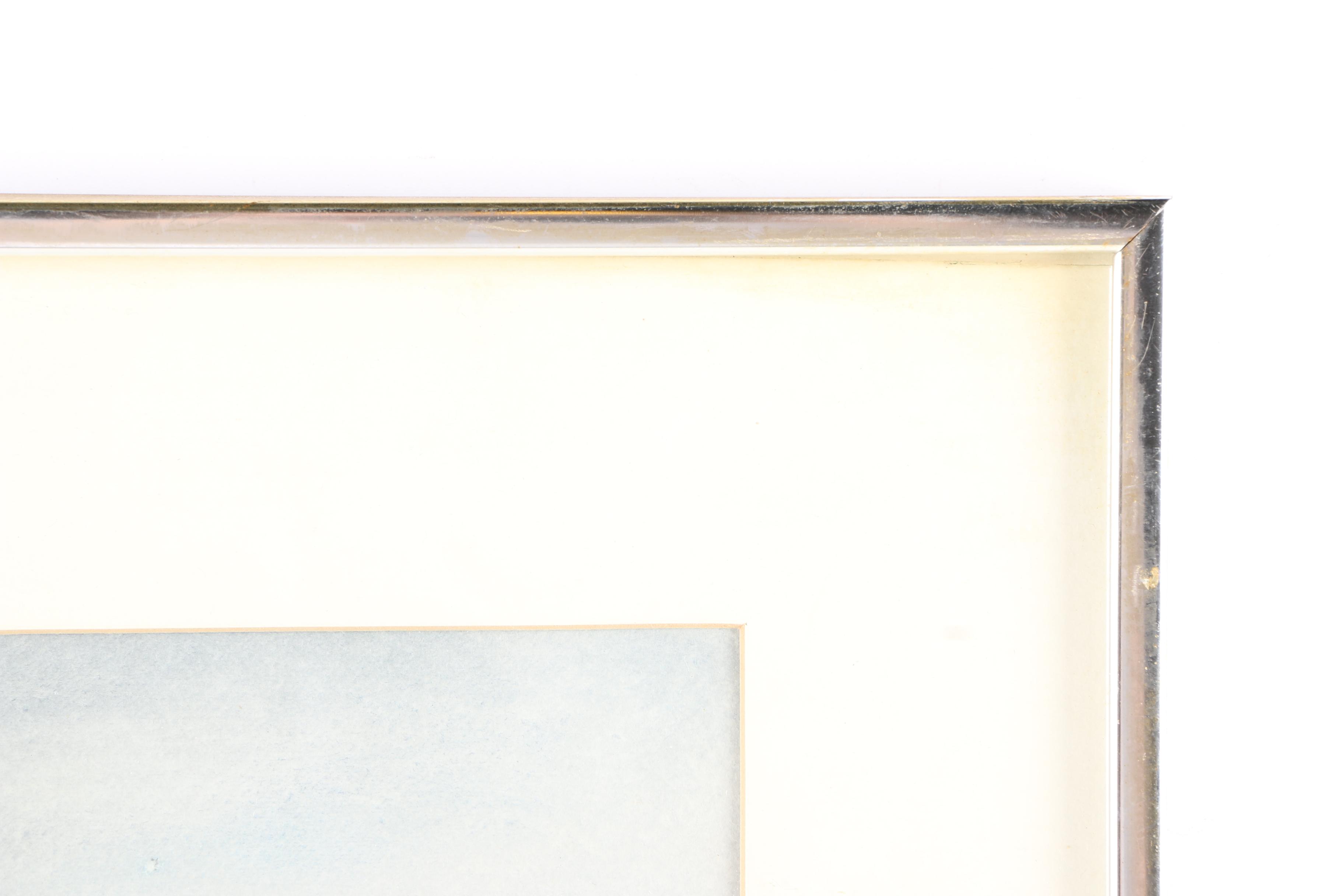 Patricia M. Pollock Watercolor of a Winter Landscape