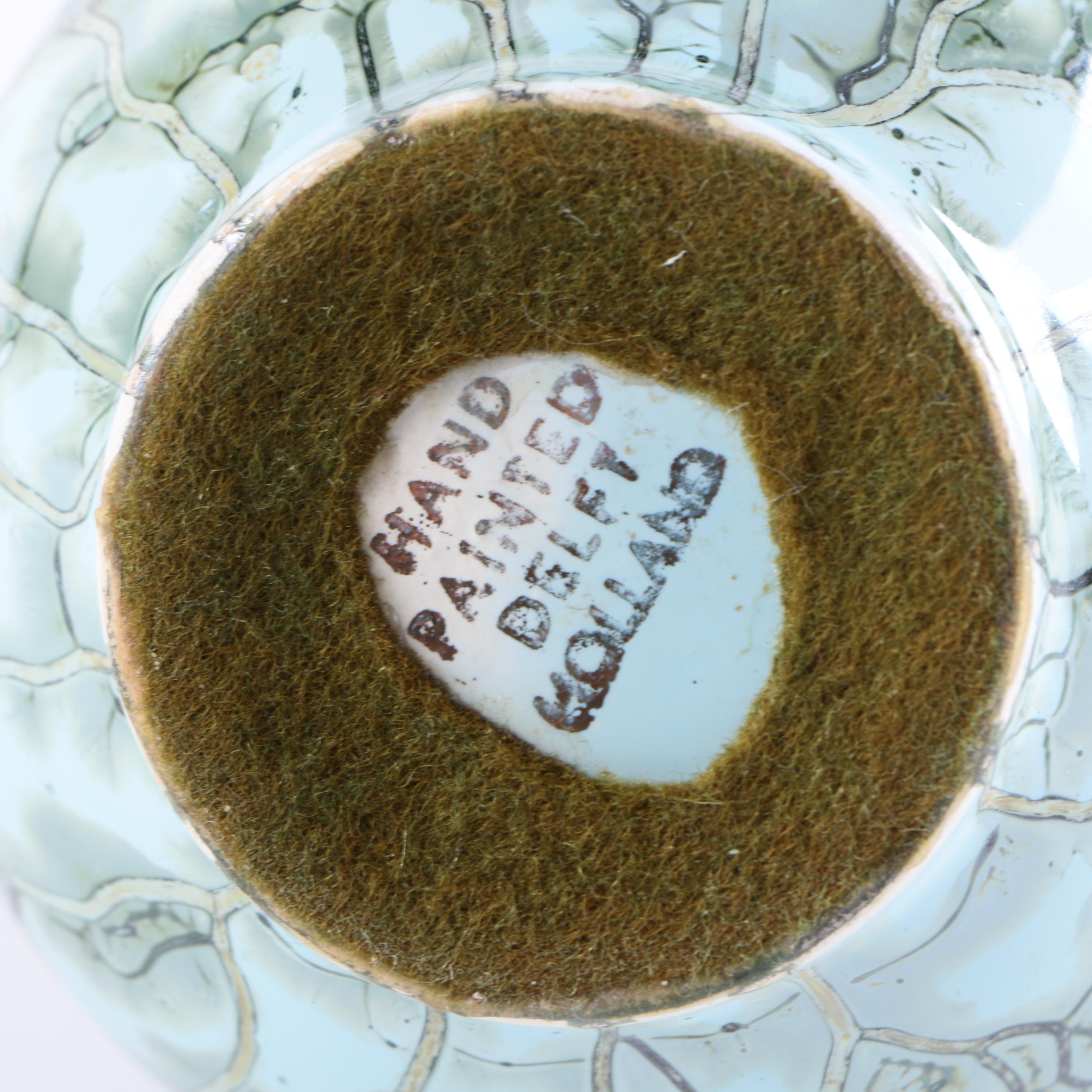 Vintage Delft Hand-Painted Ceramic and Bronze Pitcher