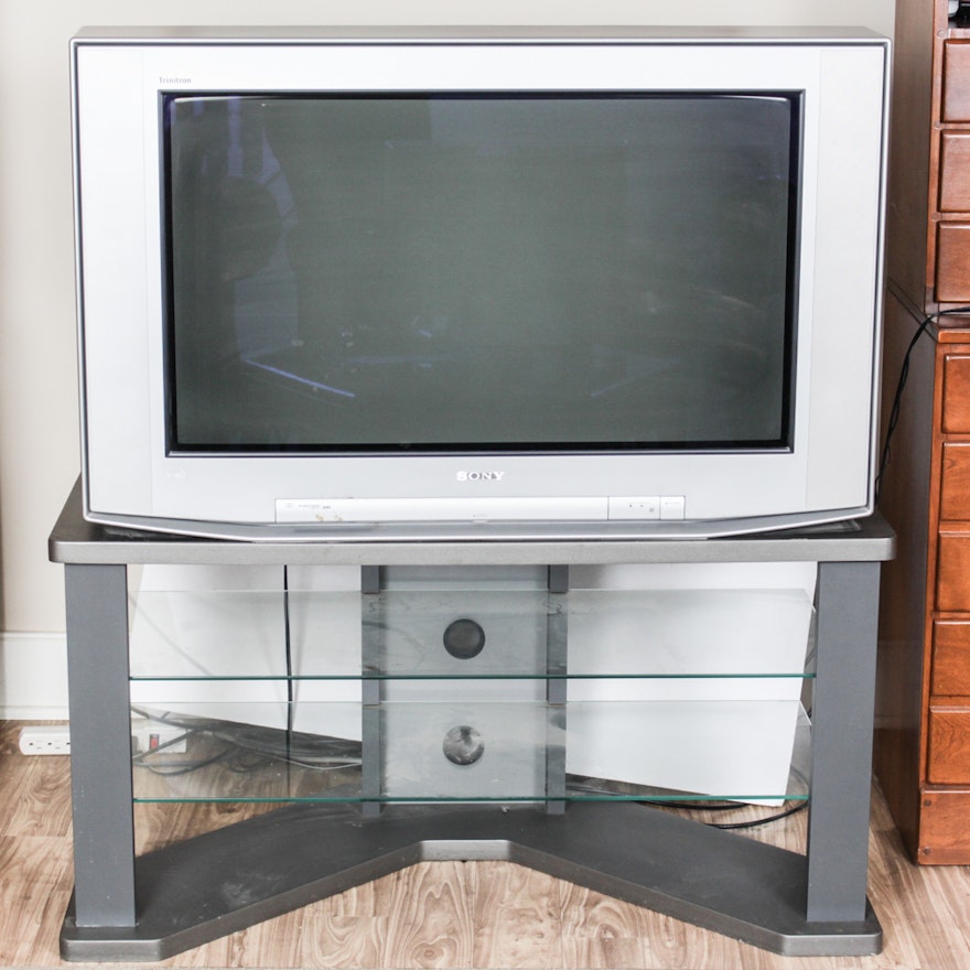 Sony Trinitron CRT Television and Entertainment Stand