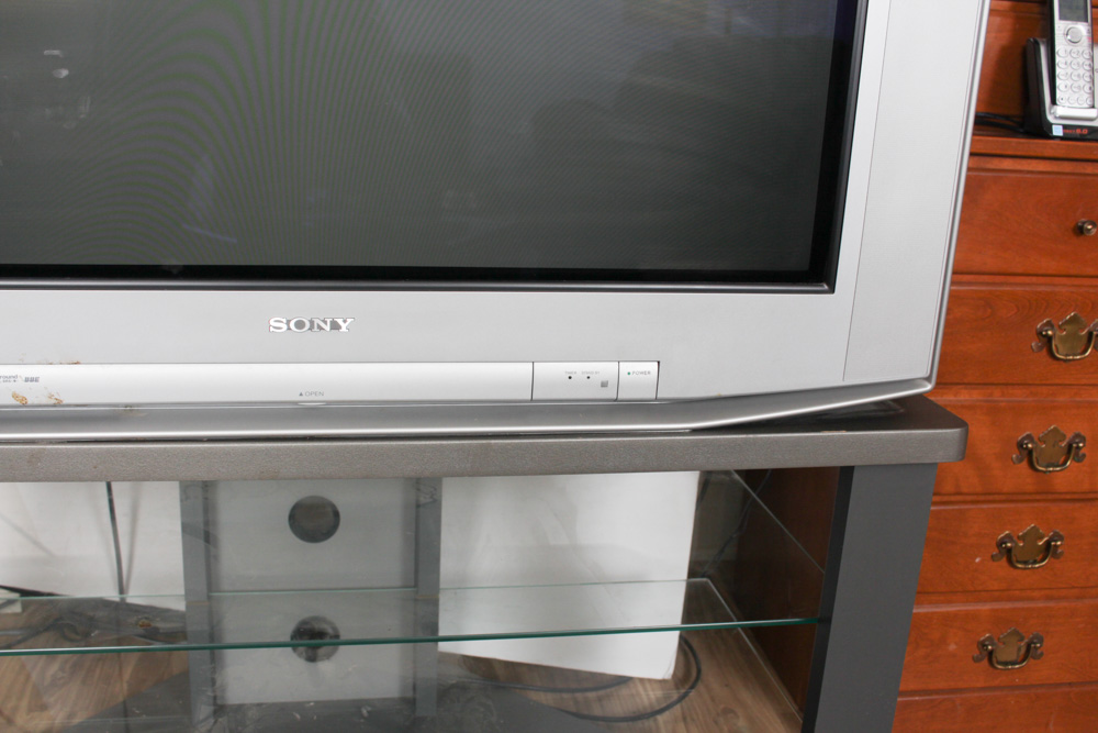Sony Trinitron CRT Television and Entertainment Stand