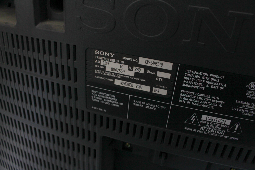 Sony Trinitron CRT Television and Entertainment Stand