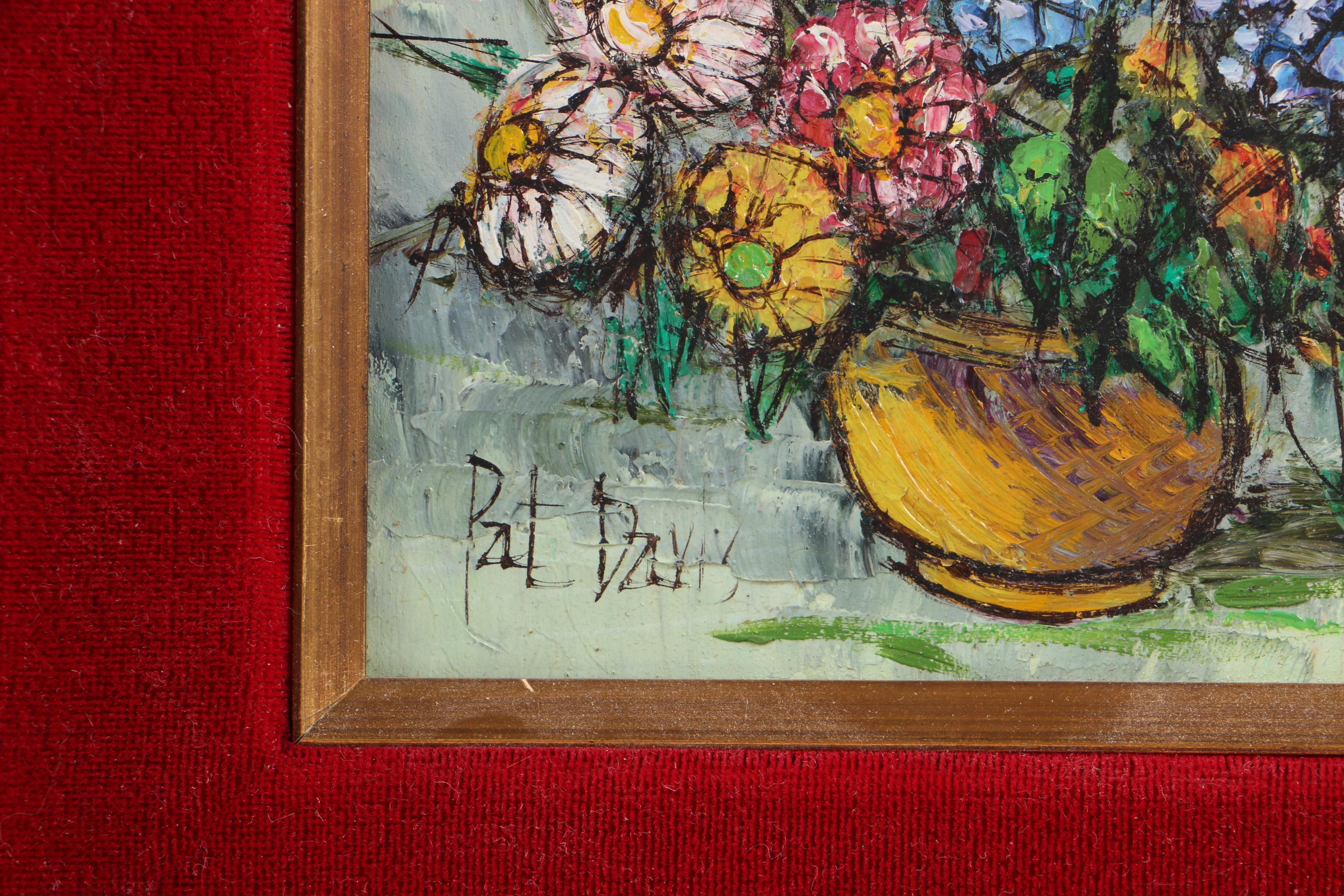 Pat Davis Mid Century Still Life Oil on Board