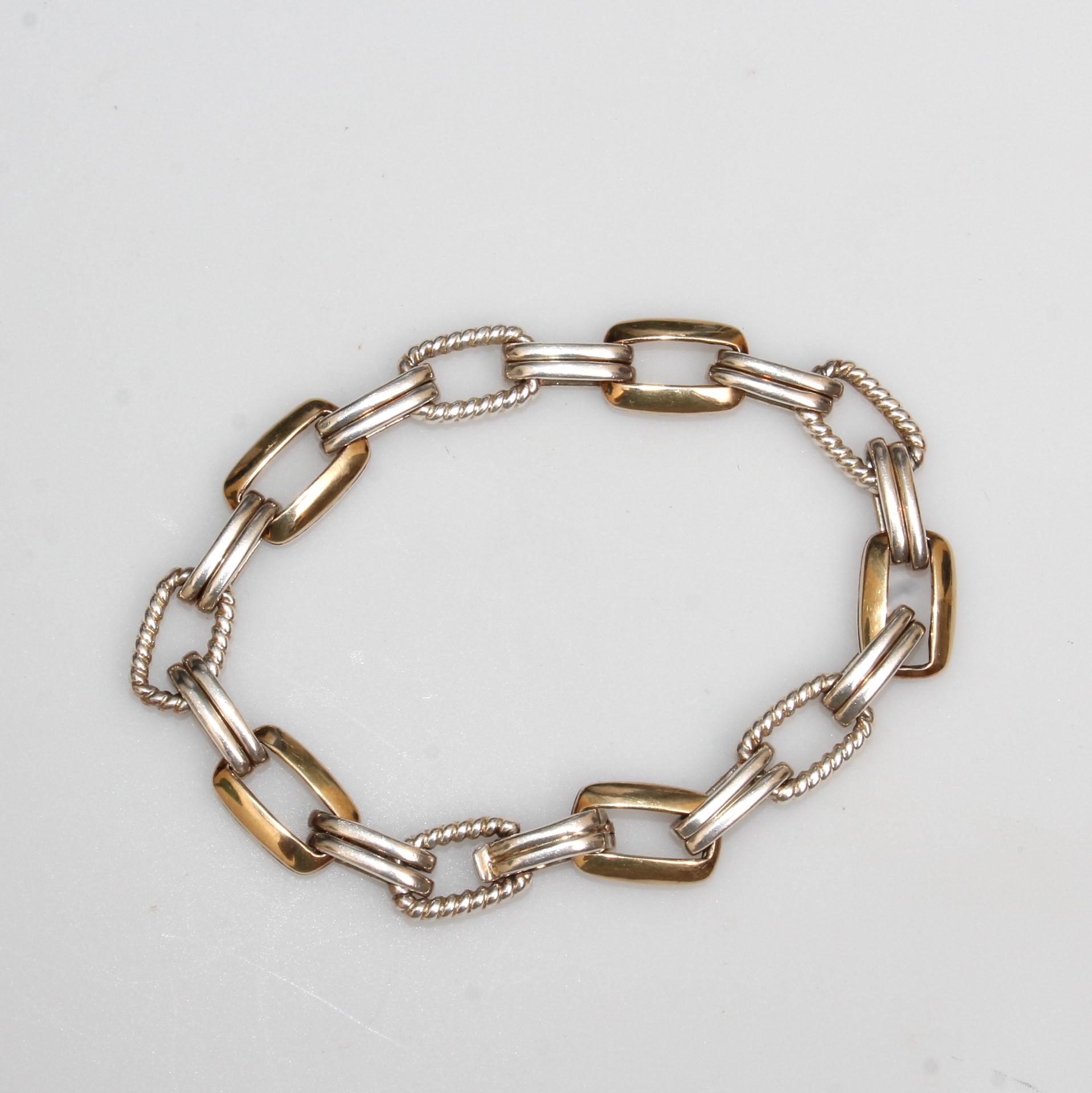 Lorenzo Sterling and 18K Gold Link Bracelet