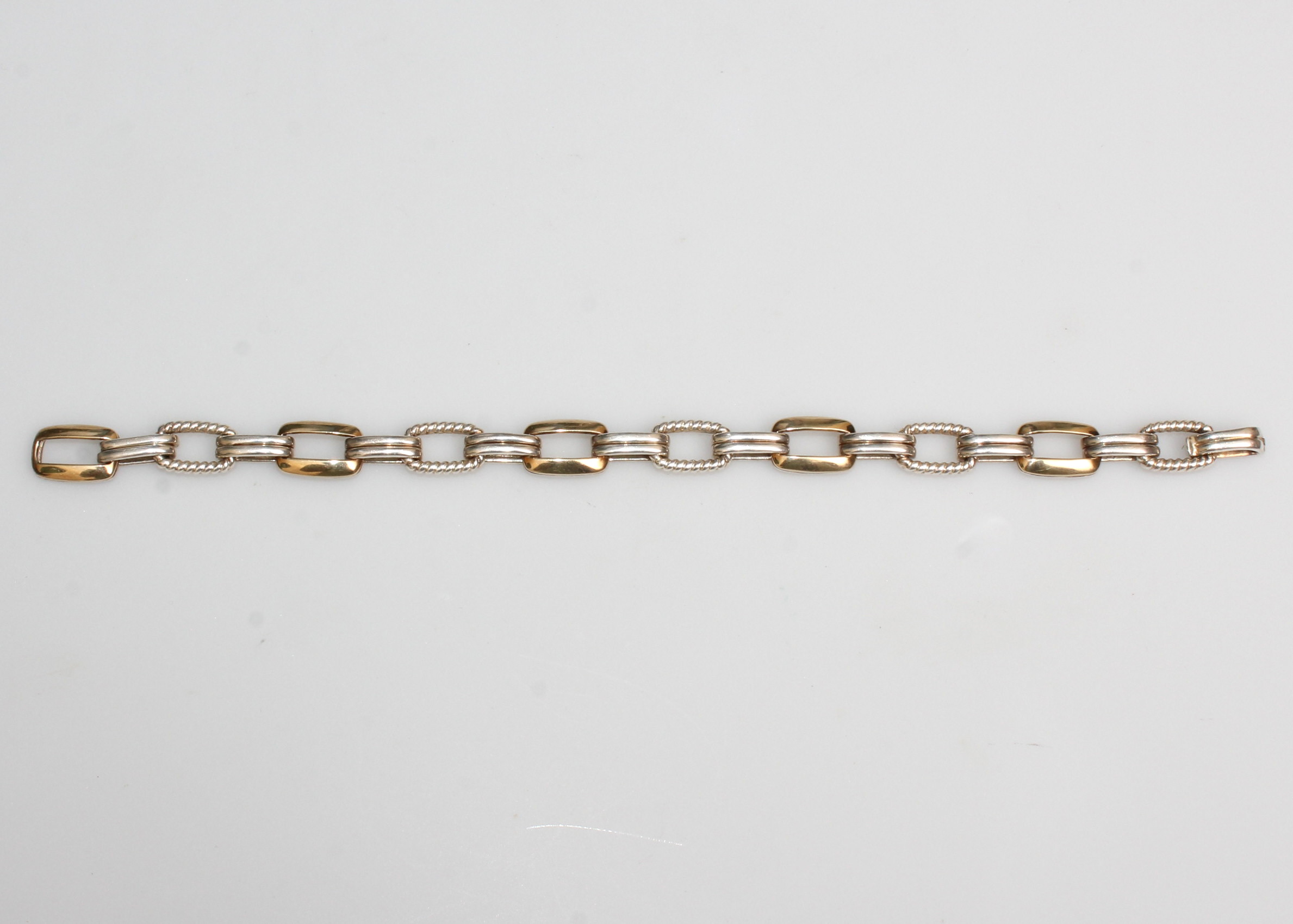 Lorenzo Sterling and 18K Gold Link Bracelet