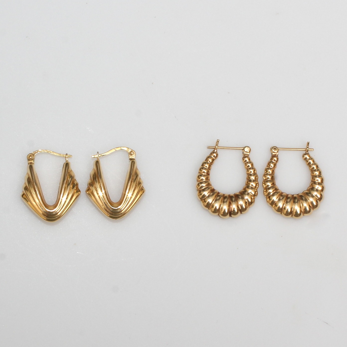 14K Yellow Gold Hoop Earrings