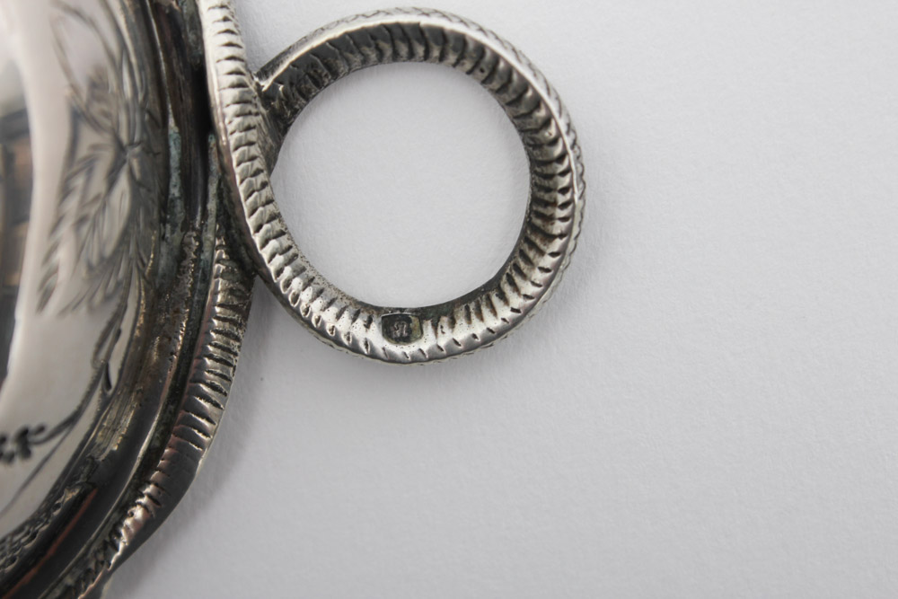 Five Small Sterling Silver Tastevins with Snake Handles