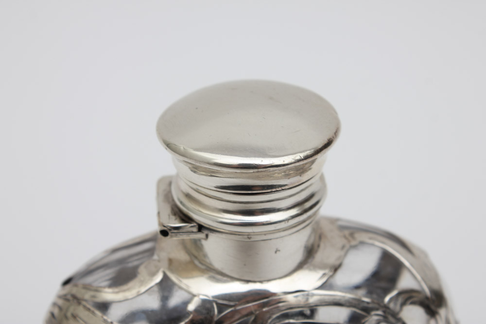 Shreve, Crump & Low Co. Sterling Silver and Glass Flask