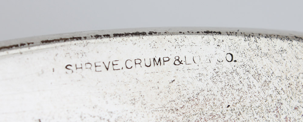 Shreve, Crump & Low Co. Sterling Silver and Glass Flask