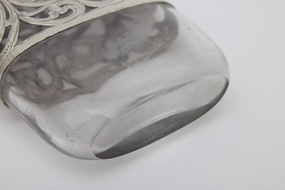 Shreve, Crump & Low Co. Sterling Silver and Glass Flask