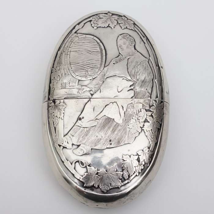 Glass Flask with Silver Case