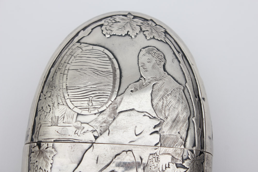 Glass Flask with Silver Case