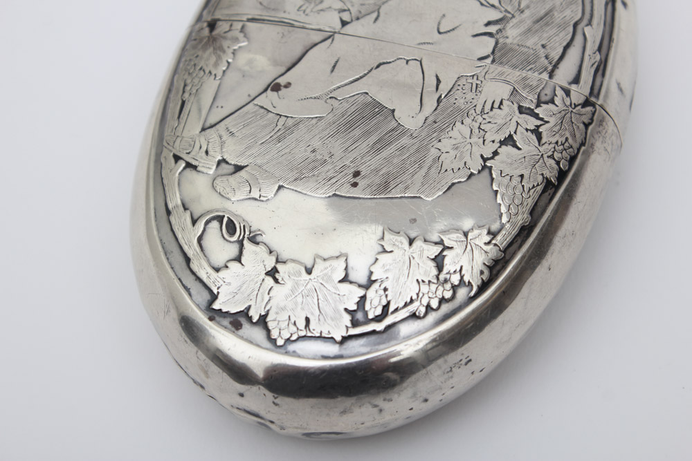 Glass Flask with Silver Case