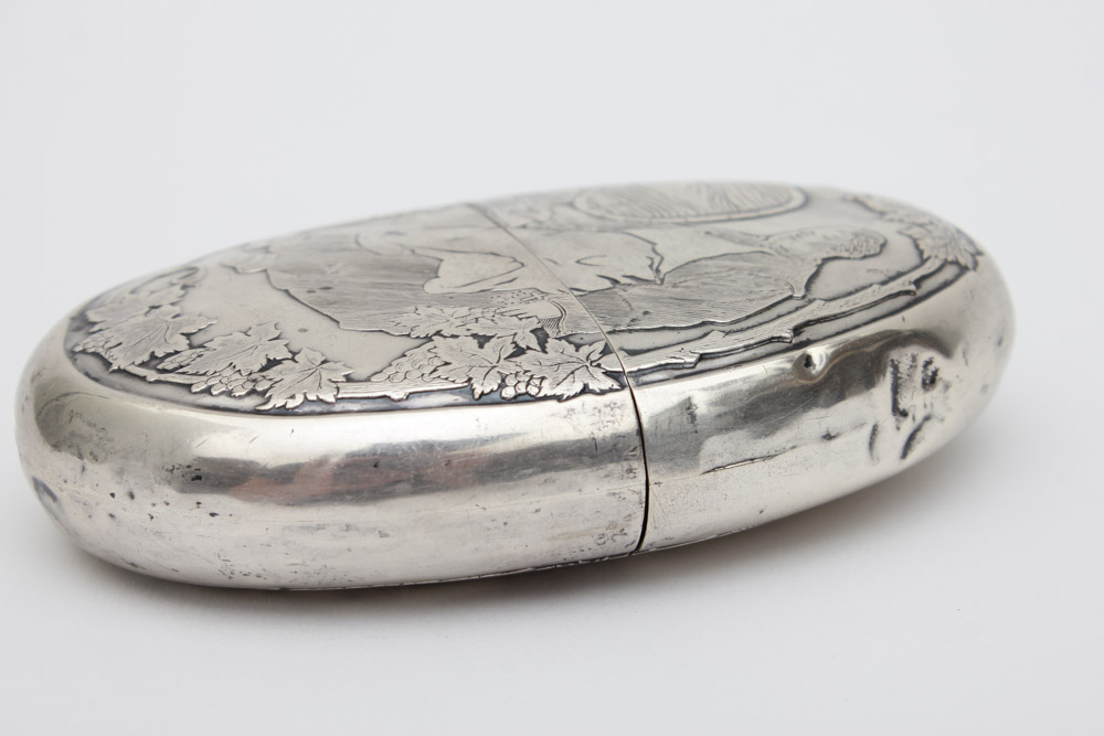 Glass Flask with Silver Case