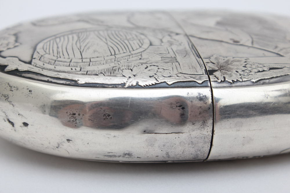 Glass Flask with Silver Case