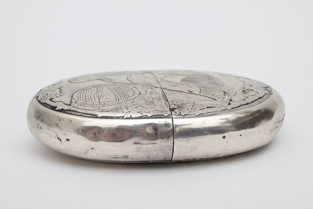 Glass Flask with Silver Case