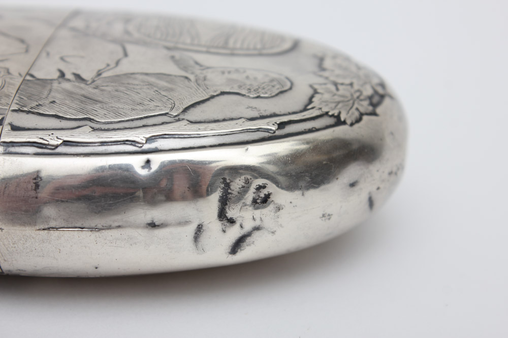 Glass Flask with Silver Case