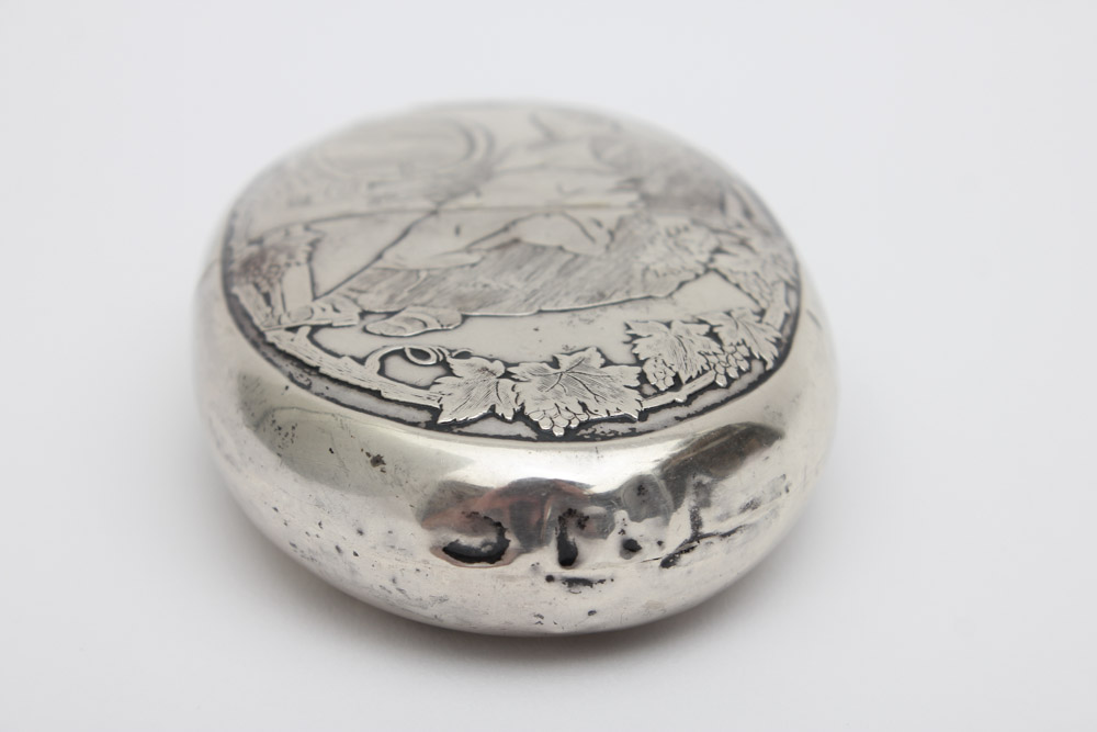 Glass Flask with Silver Case