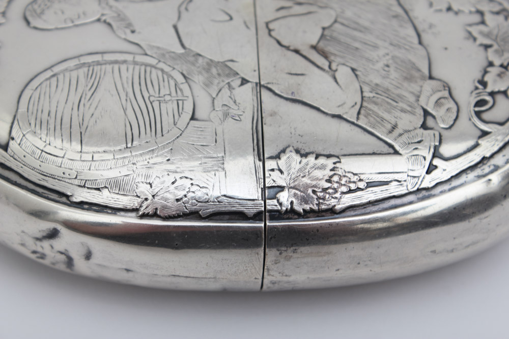 Glass Flask with Silver Case