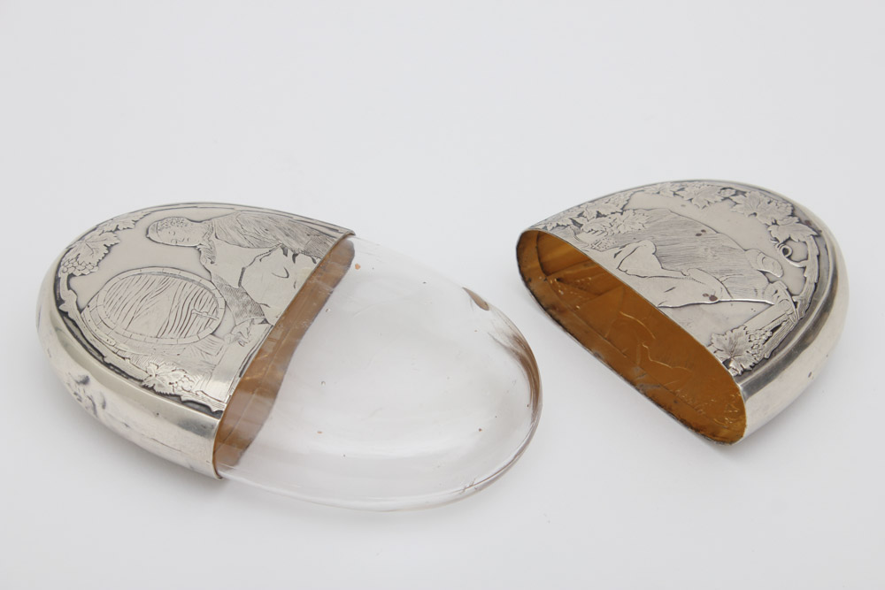 Glass Flask with Silver Case