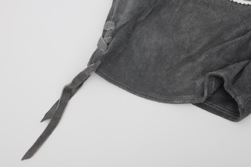 Collection of Custom-Made Suede Lederhosen with Matching Suspenders and Shirts for Clyde's Oktoberfest