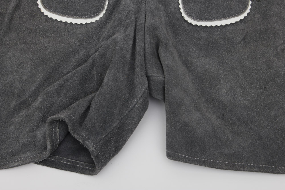 Collection of Custom-Made Suede Lederhosen with Matching Suspenders and Shirts for Clyde's Oktoberfest