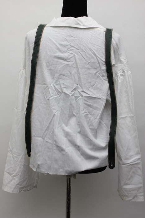 Collection of Custom-Made Suede Lederhosen with Matching Suspenders and Shirts for Clyde's Oktoberfest