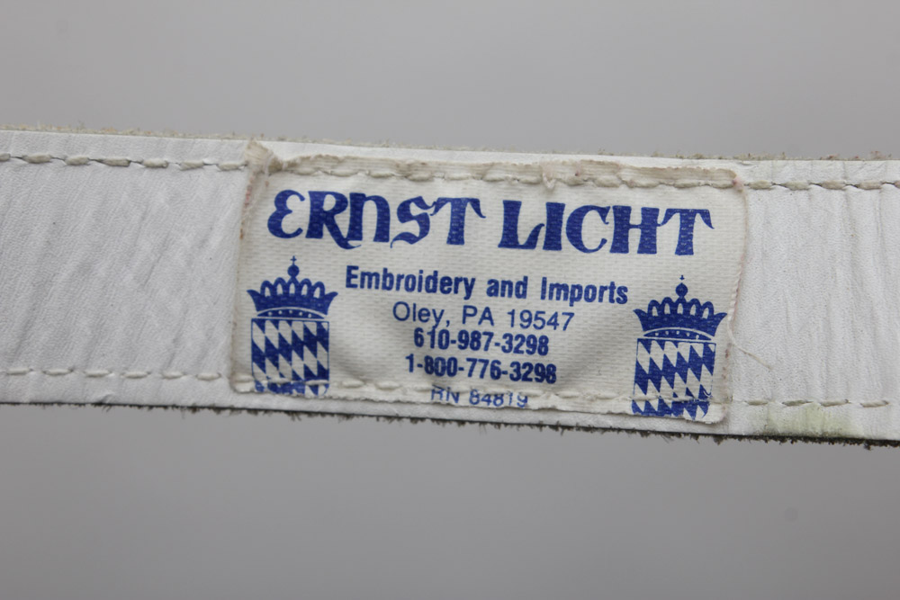 Collection of Custom-Made Suede Lederhosen with Matching Suspenders and Shirts for Clyde's Oktoberfest