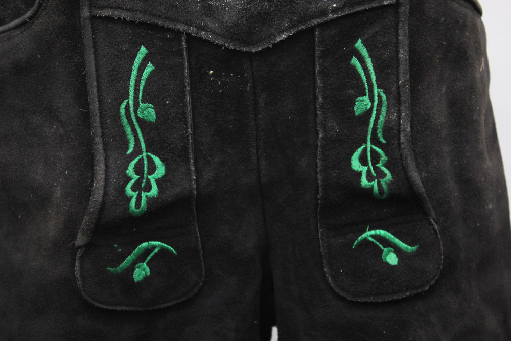 Custom-Made Black Suede Lederhosen from Clyde's Oktoberfest