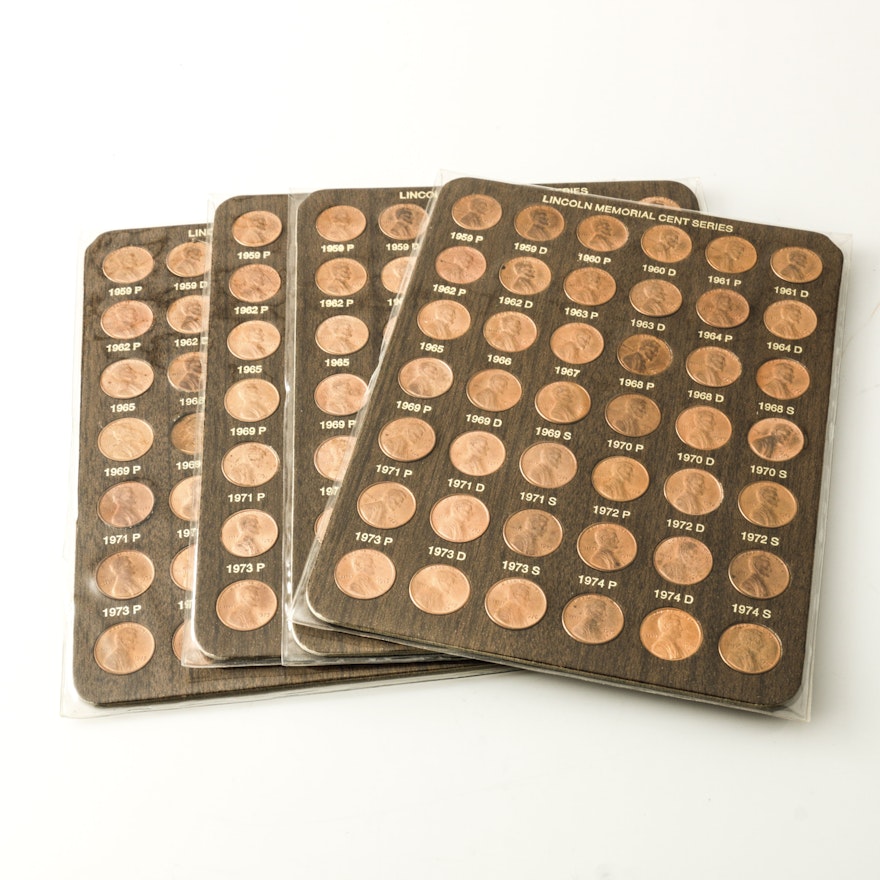 Four Sets of Lincoln Memorial Reverse Cents