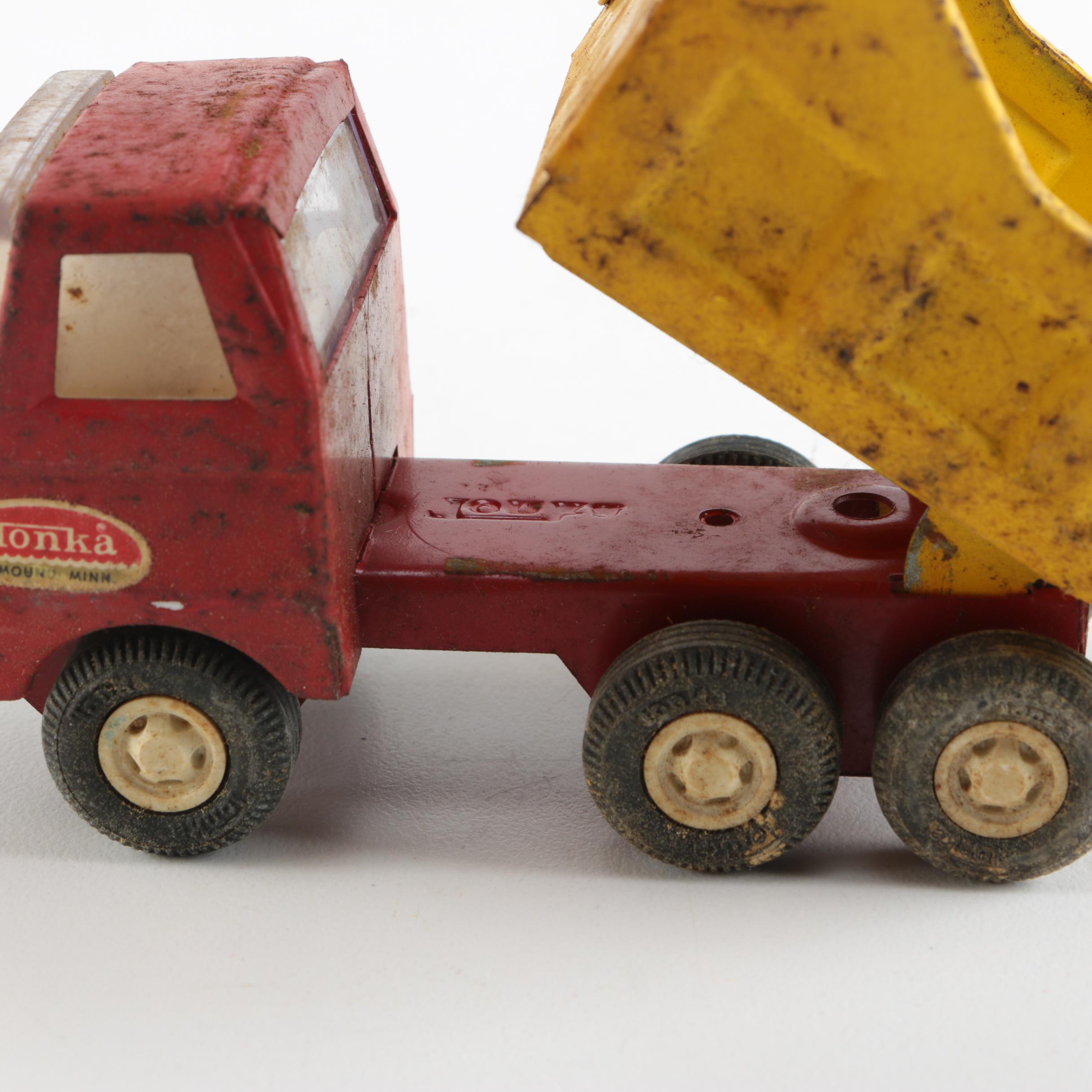 Assorted Vintage Metal Toy Trucks Including Ralstoy and Tonka