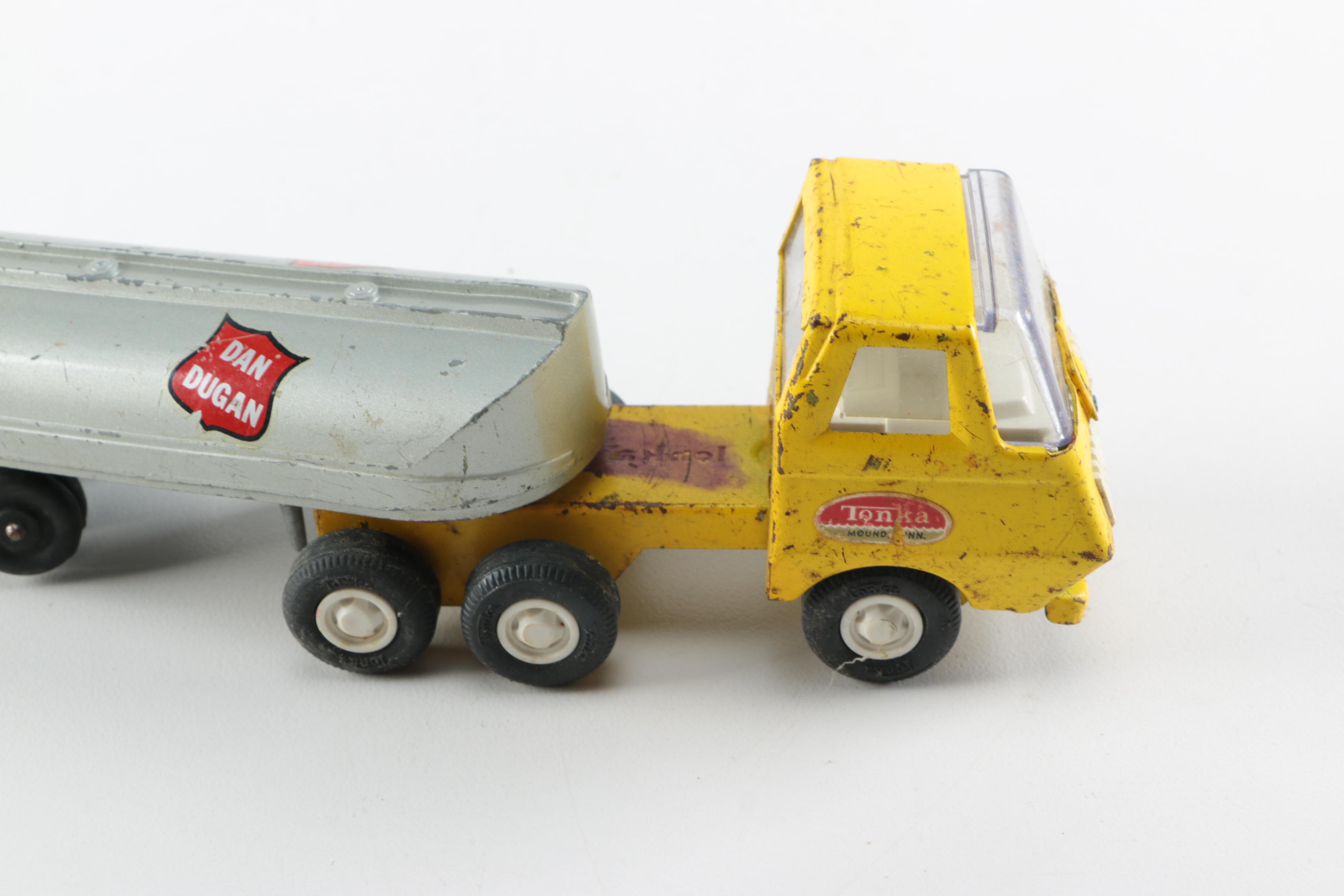Assorted Vintage Metal Toy Trucks Including Ralstoy and Tonka