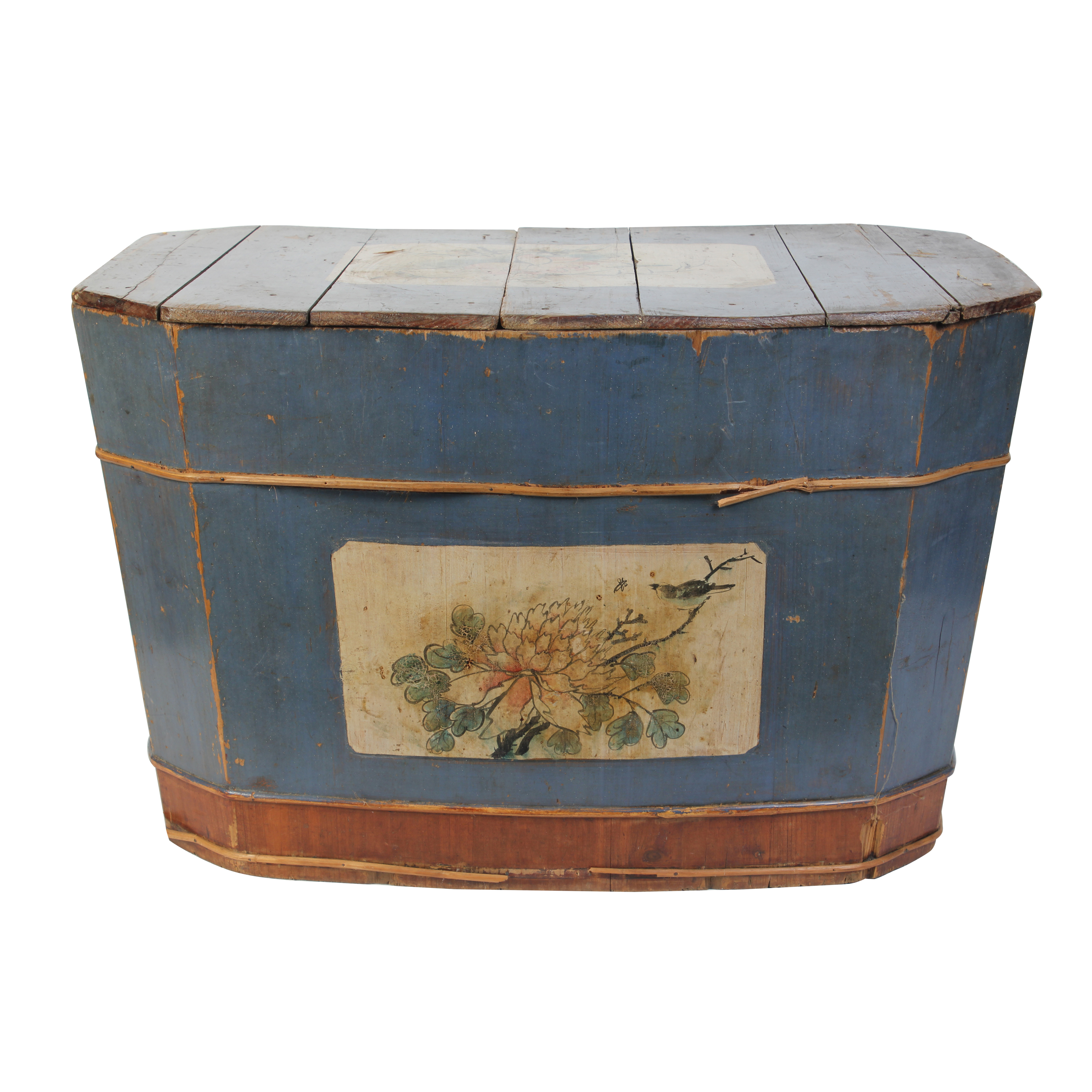 Antique Handpainted Bin