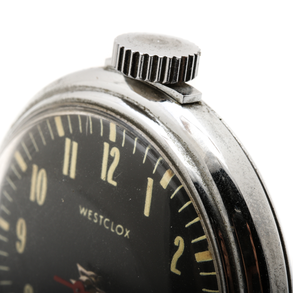 Vintage Westclox Model 90002 Desk Clock With Magnetic Swivel Stand