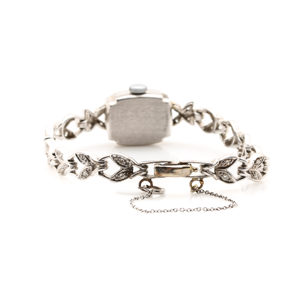 Hamilton Platinum and 14K White Gold Diamond Watch