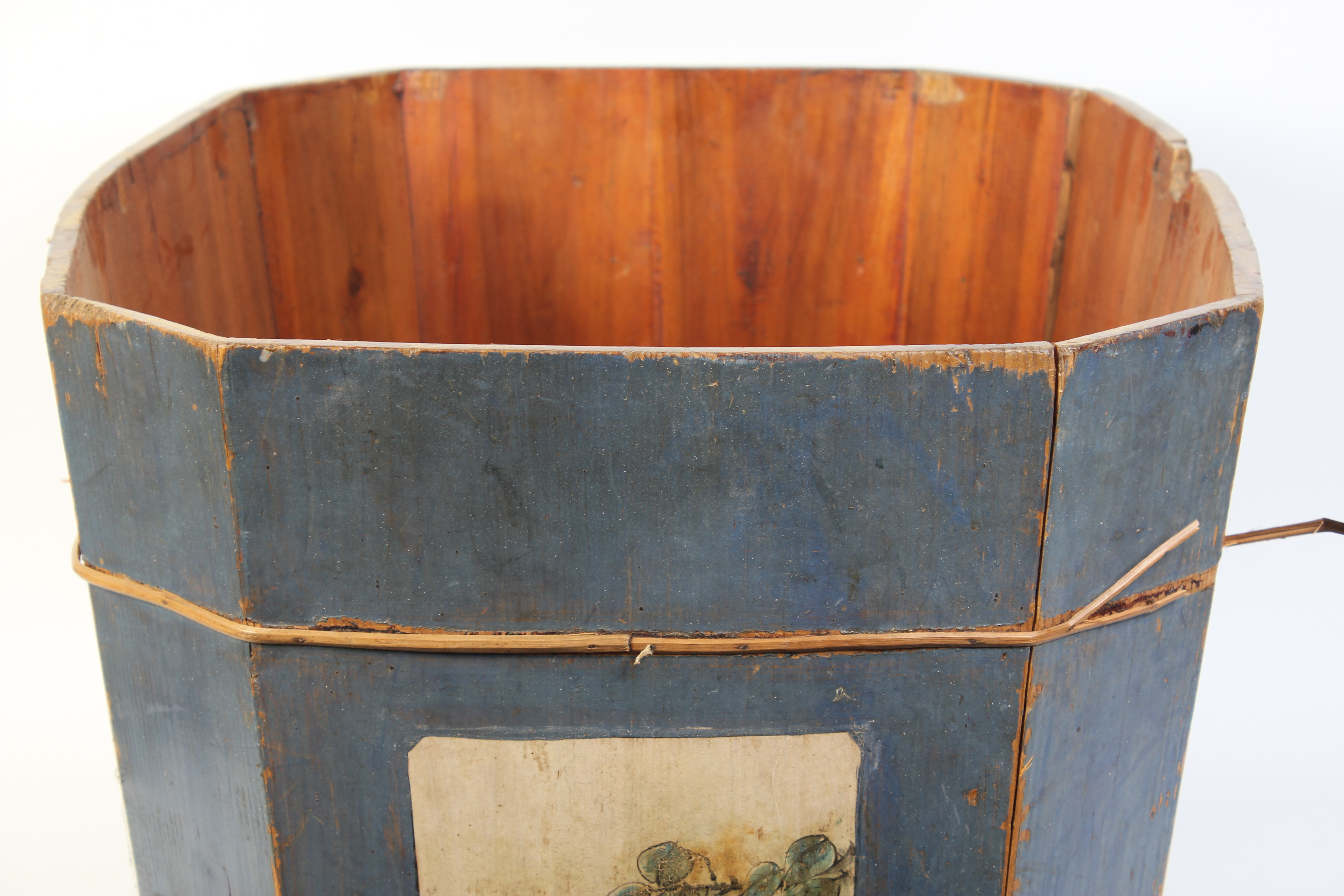 Antique Handpainted Bin