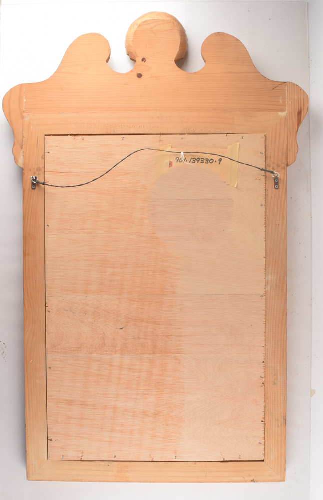 Pine Wall Mirror with Carved Shell Detail