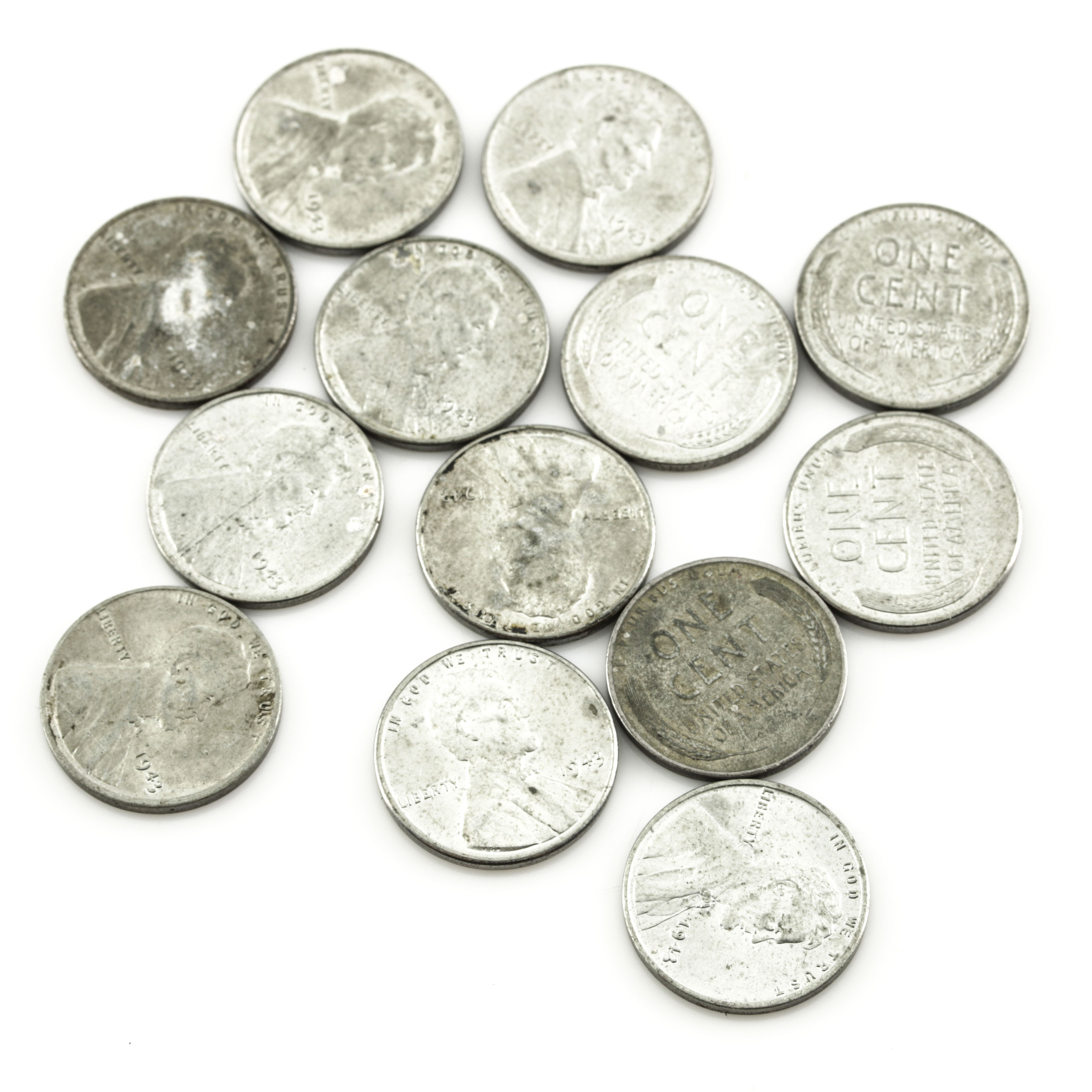 Assortment of WWII Steel Cents, Buffalo Nickels and an Indian Head Cent