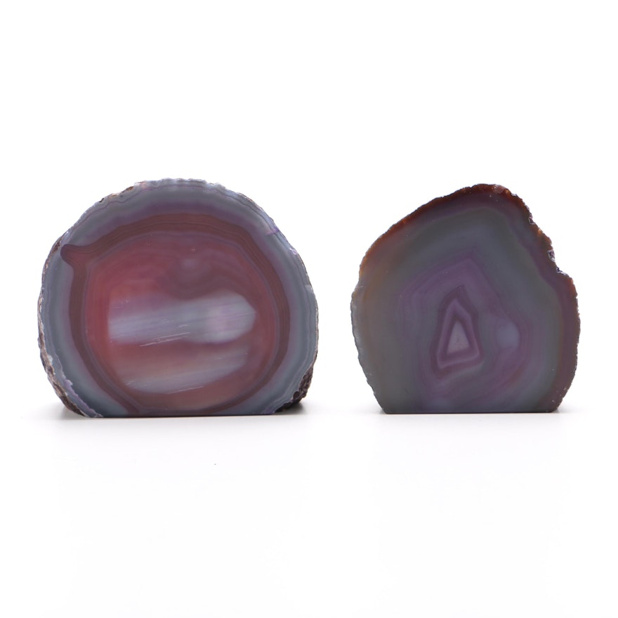 Pair of Dyed Agate Bookends