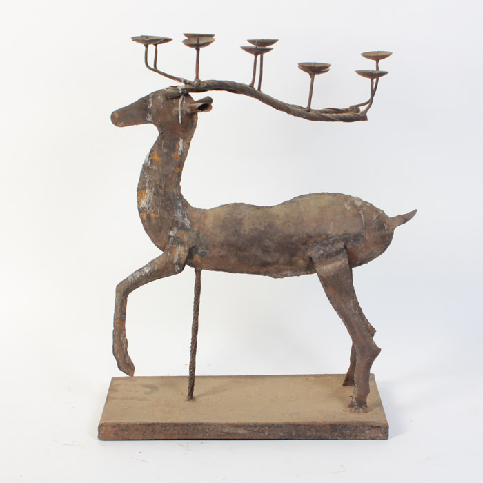 Iron Reindeer Candle Holder