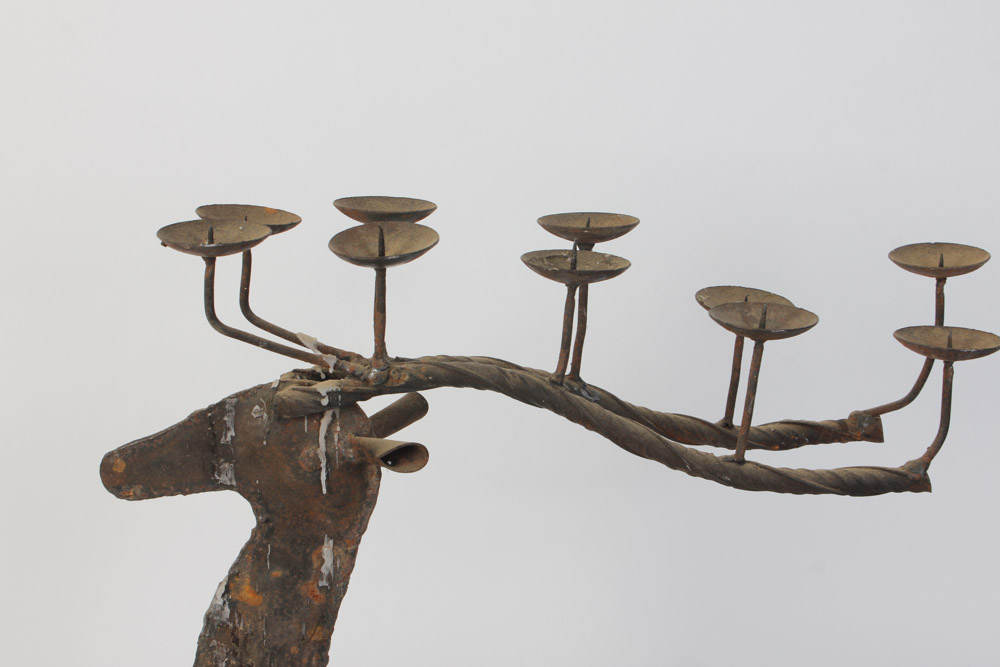 Iron Reindeer Candle Holder