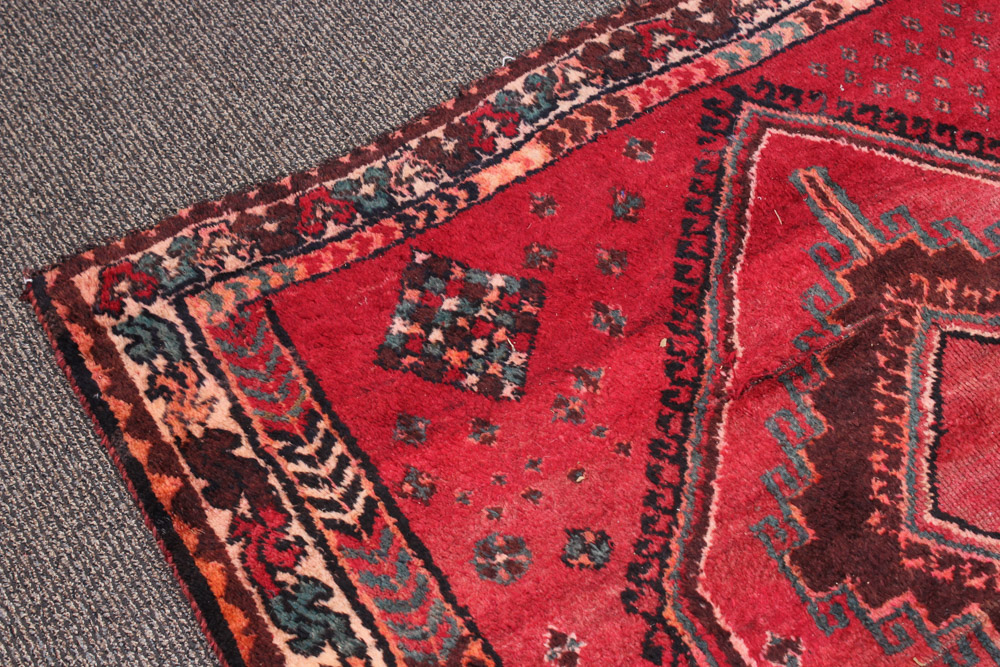 Antique Hand-Knotted Persian Shiraz Area Rug